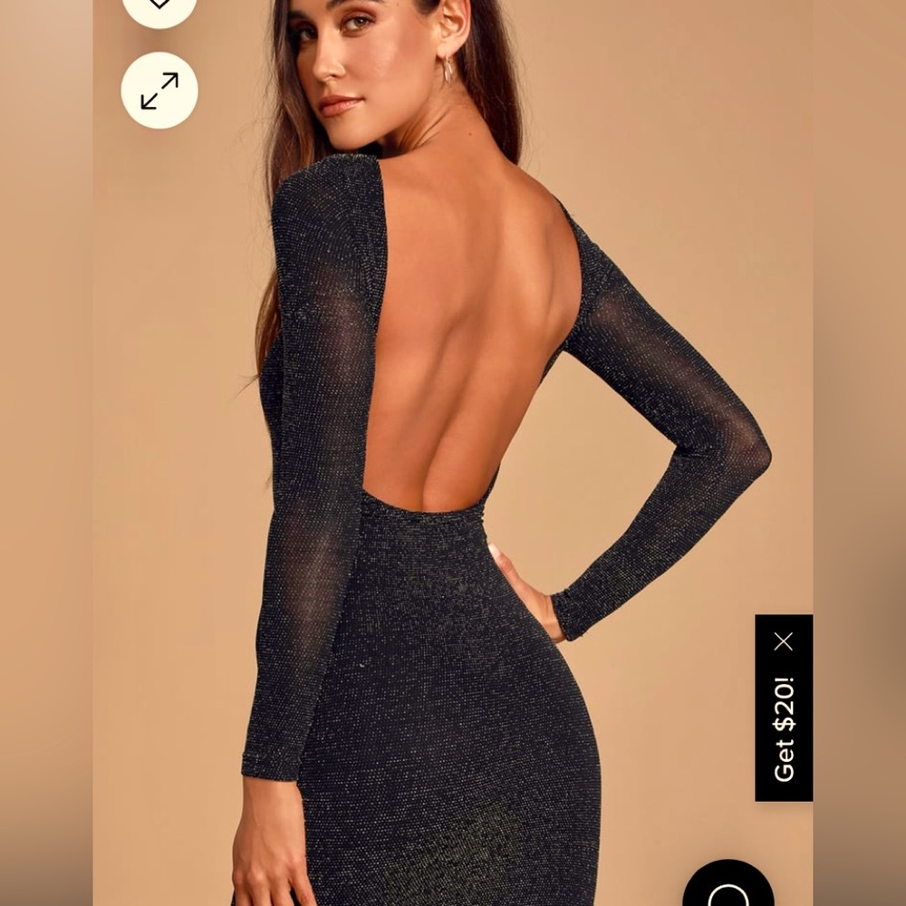 NWT Lulus Maroon sequins backless dress